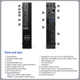 DELL OptiPlex 7000 Series MFF Desktop Intel Core i7 16GB RAM Intel UHD Graphics 512GB SSD Storage Windows 11 Pro - Black